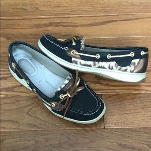 Sperry Top Sider black leopard